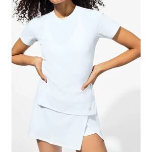 Eleven by Venus Williams Women's White Love to Love Rib Tee size Medium NWT